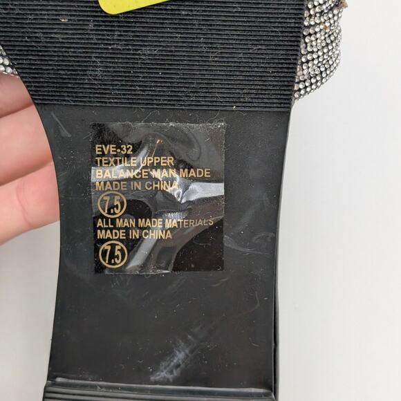 Chase & Chloe Eve 32 Slide Sandals Women's Black/Silver Size US7.5 EU38 - Picture 11 of 13